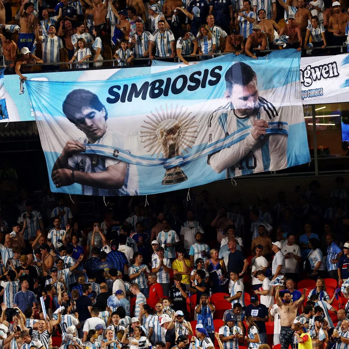 FILE PHOTO: Soccer Football - FIFA World Cup 2026 - Quarter Final - Argentina v Switzerland - Kansas City Stadium, Kansas City, Missouri, U.S. - July 11, 2026 Argentina fans celebrate after the match as Argentina qualify for the semi finals of the World Cup REUTERS/Lee Smith/File Photo