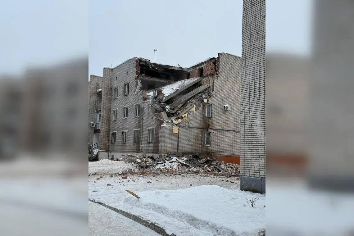 An image circulating online that is said to show the site of the collapse, in Sertolovo, a small village just outside Saint Petersburg.