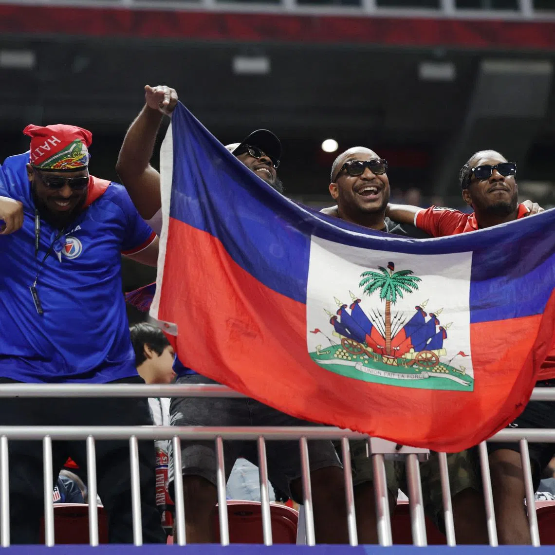 Haiti fans at Atlanta Stadium in Atlanta, Georgia, for the World Cup match between Morocco and Haiti on June 24.