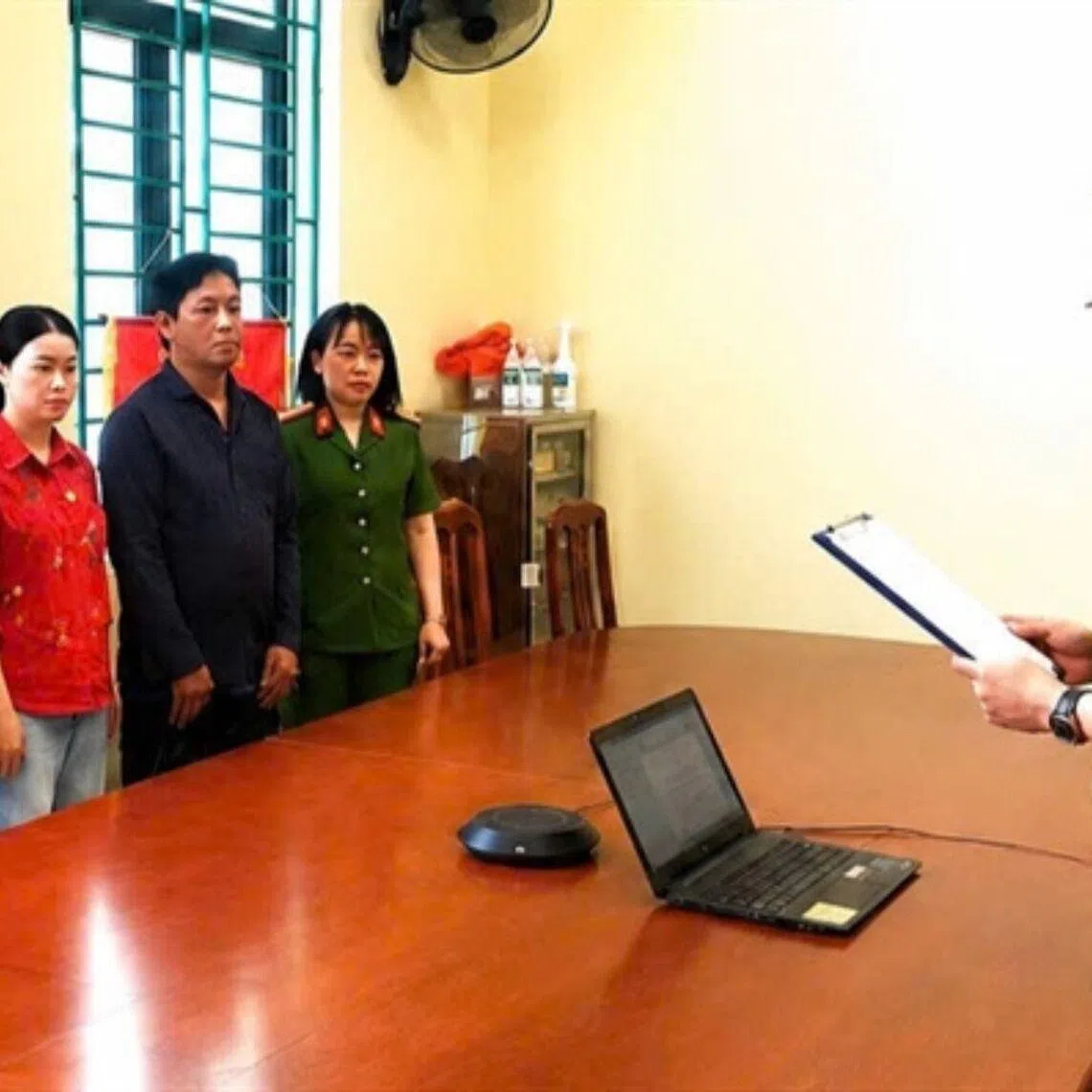 Vietnamese police on May 28 said criminal proceedings had been launched against Sung Seo Chinh (in black shirt).