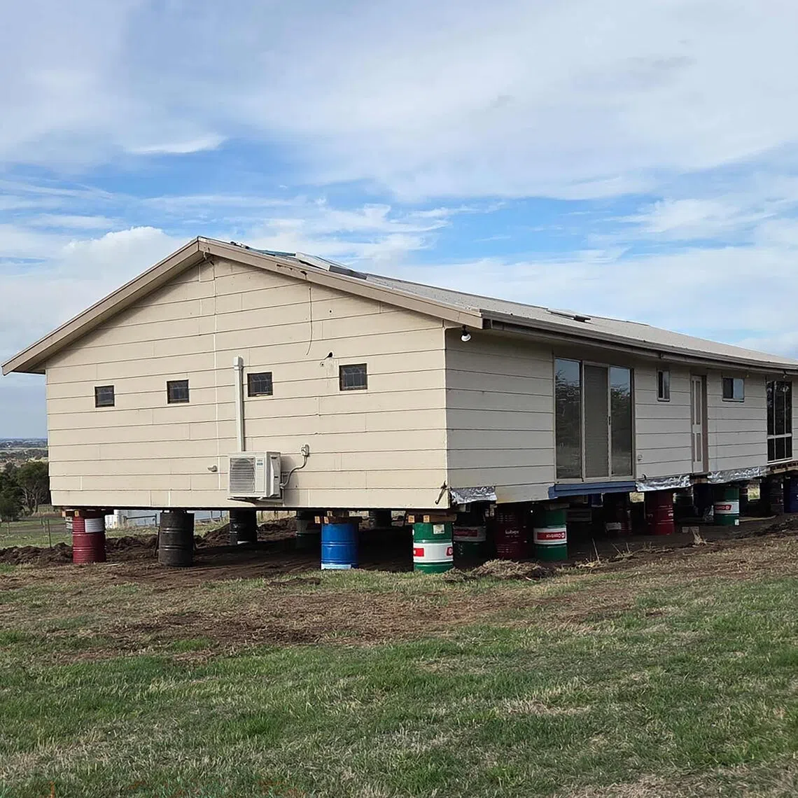 Ms Melanie and Mr David Moor put up the pre-fabricated house in March 2024.