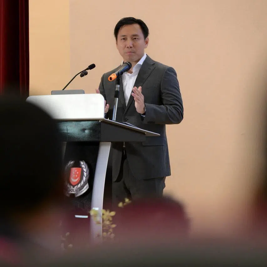 Minister of State for Home Affairs Goh Pei Ming speaking at the Anti-Scam Conference on May 11.