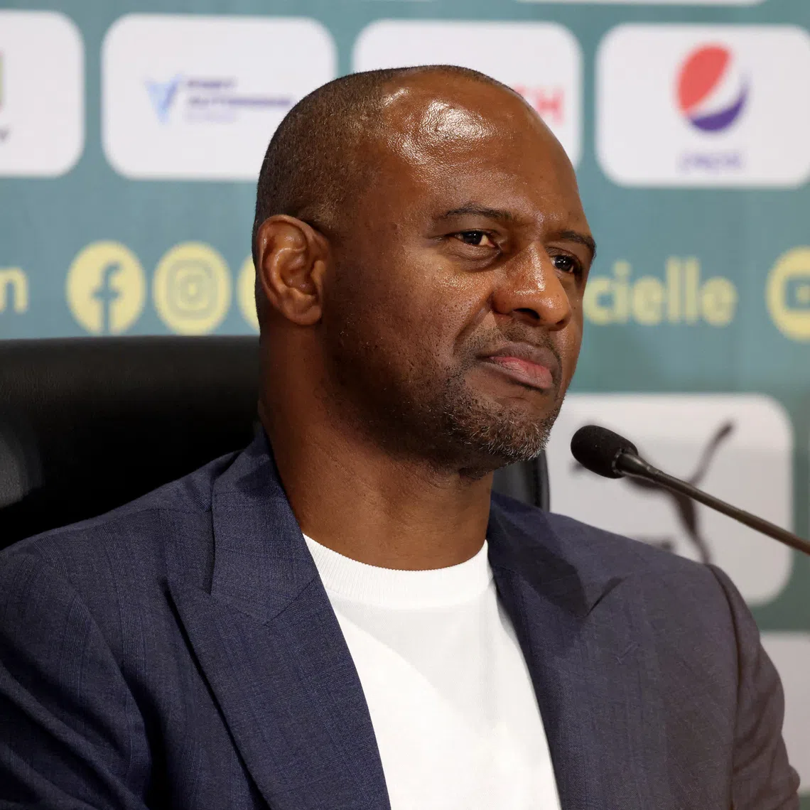 Soccer Football - Senegal unveils Patrick Vieira as new coach - Leopold Sedar Senghor Stadium, Dakar, Senegal - September 18, 2026 Senegal coach Patrick Vieira during the press conference REUTERS/Misper Apawu