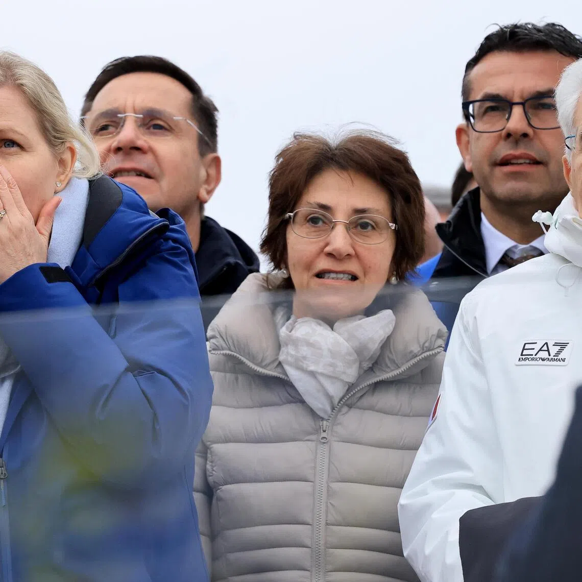 International Olympic Committee president Kirsty Coventry (left) and Italian President Sergio Mattarella watching the alpine skiing 
women's Super G competition at the 2026 Milano-Cortina Winter Olympic Games at Tofane ski centre in Cortina d'Ampezzo in Italy on Feb 12, 2026.