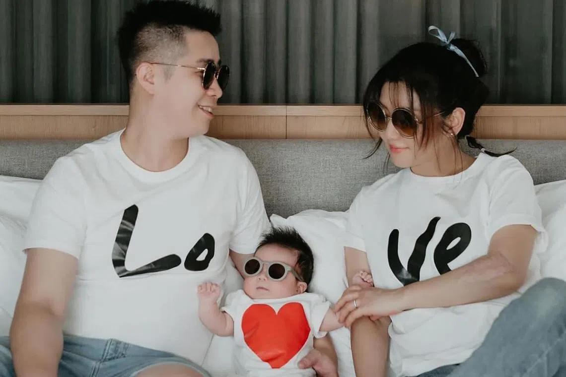 Selina Jen with her son whom she nicknamed “Little Cashew” and her boyfriend, who is known only as Little Syu.
