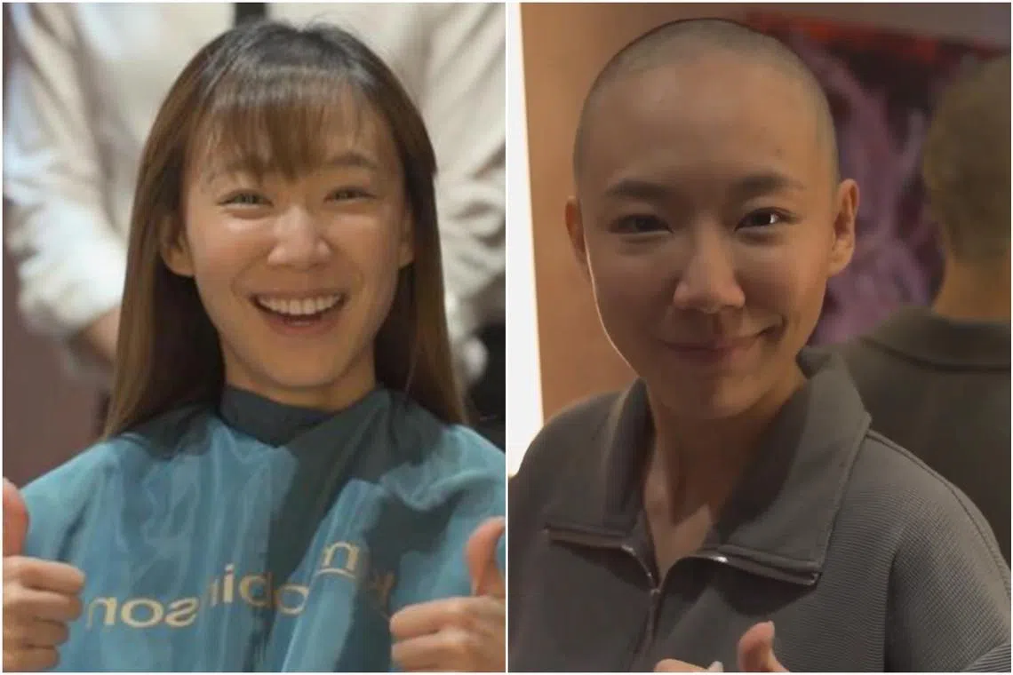 Julie Tan shaves her head to play the role of a  medical social worker in the anthology film Good Goodbye.