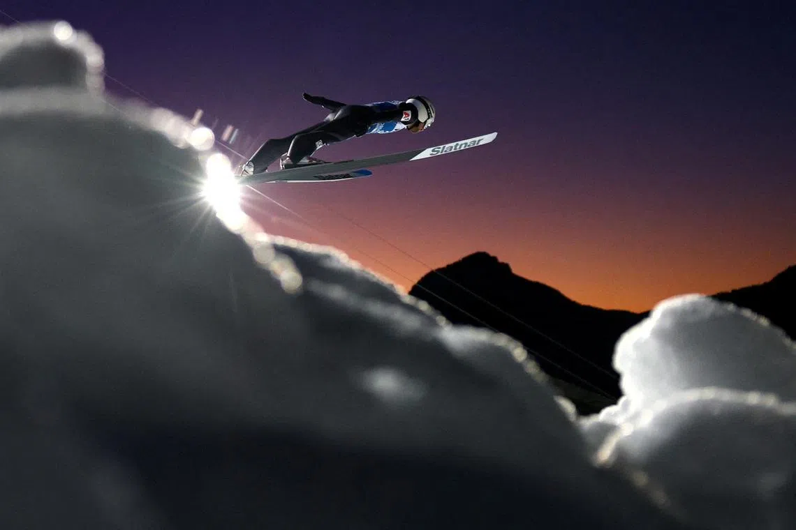 Ski Jumping - Four Hills Tournament - Oberstdorf, Germany - December 28, 2024
Bulgaria's Vladimir Zografski during qualification REUTERS/Lisi Niesner     TPX IMAGES OF THE DAY     