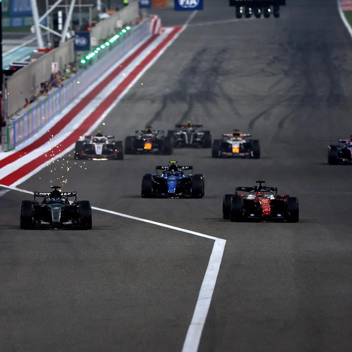 FILE PHOTO: Formula One F1 - Pre Season Testing - Bahrain International Circuit, Sakhir, Bahrain - February 20, 2026  General view of a practice start of a race during pre season testing REUTERS/Hamad I Mohammed/File Photo