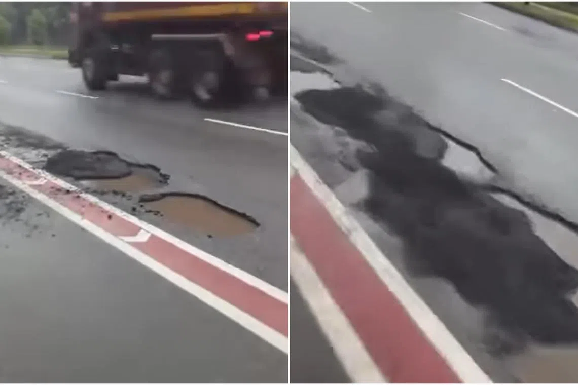 Several potholes along Tanah Merah Coast Road were repaired on Jan 12, said LTA.