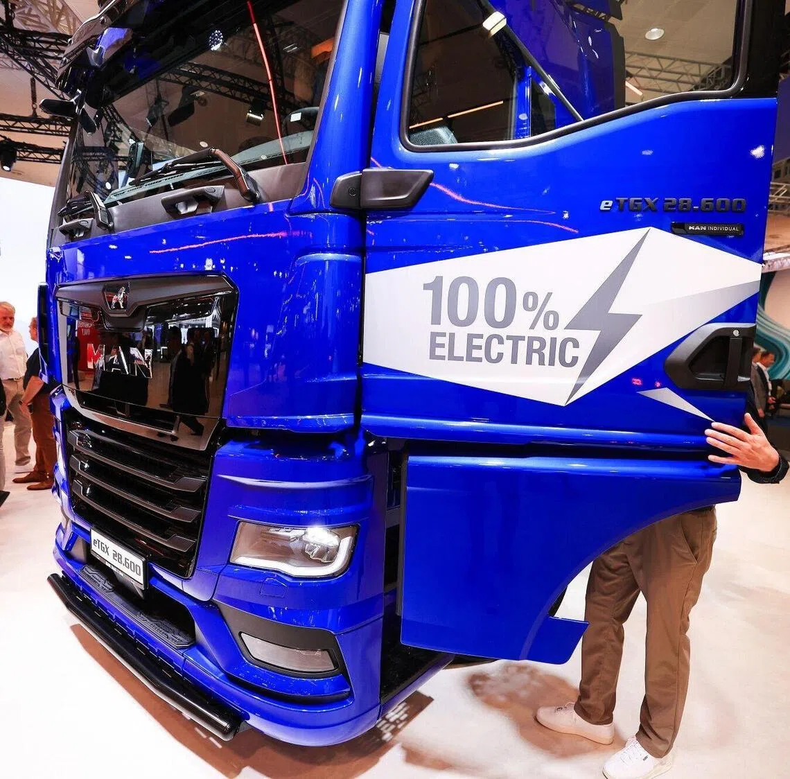 Sales of electric trucks like MAN’s eTGX have been picking up in Europe as diesel prices soar.