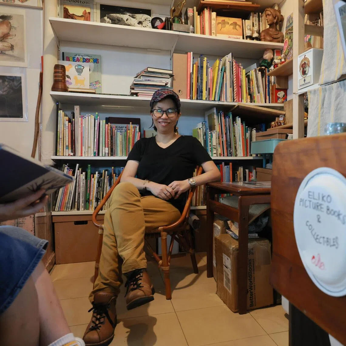 Eliko Picture Books & Collectibles owner May Lin in her store at Chinatown Complex on Nov 22.