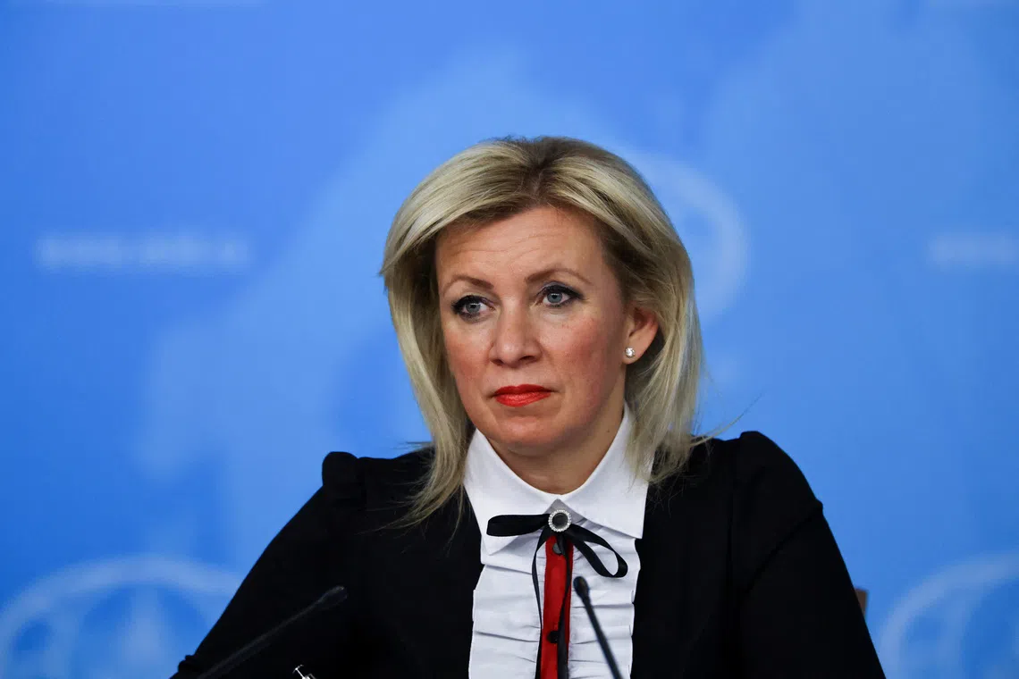 Spokesperson of Russia's Foreign Ministry Maria Zakharova attends the annual press conference held by Foreign Minister Sergei Lavrov in Moscow, Russia, January 14, 2025. REUTERS/Evgenia Novozhenina/File Photo