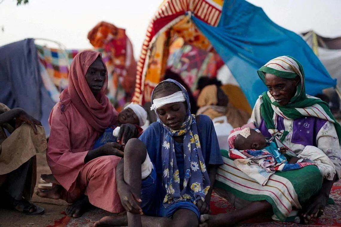 Sudanese displaced by civil war at a camp in Tawila town, in south-western Sudan, on Oct 27.