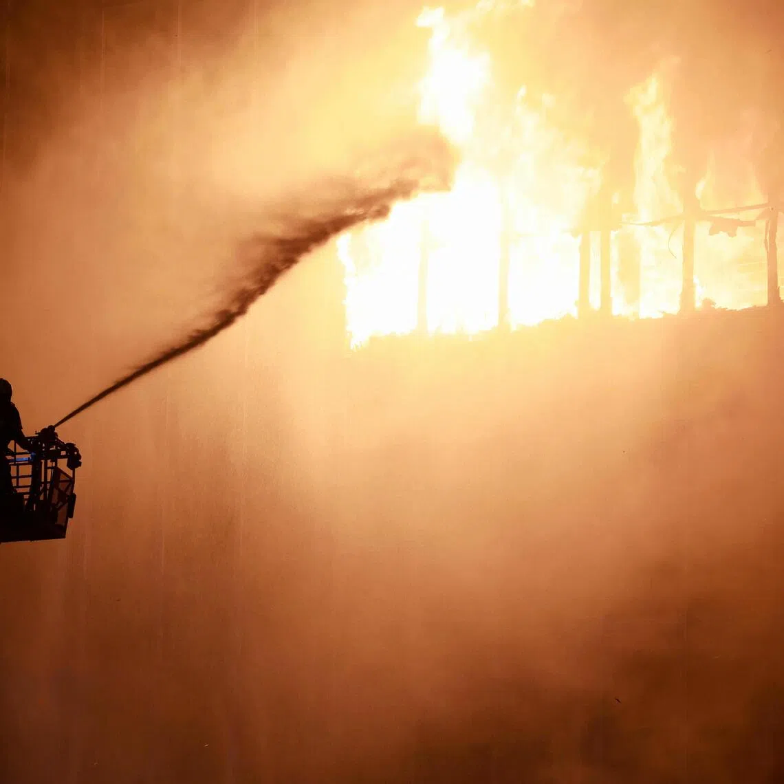 The blaze broke out shortly before midnight  on Nov 17 and engulfed several floors of the landmark Vjesnik building in Croatia's capital, Zagreb.