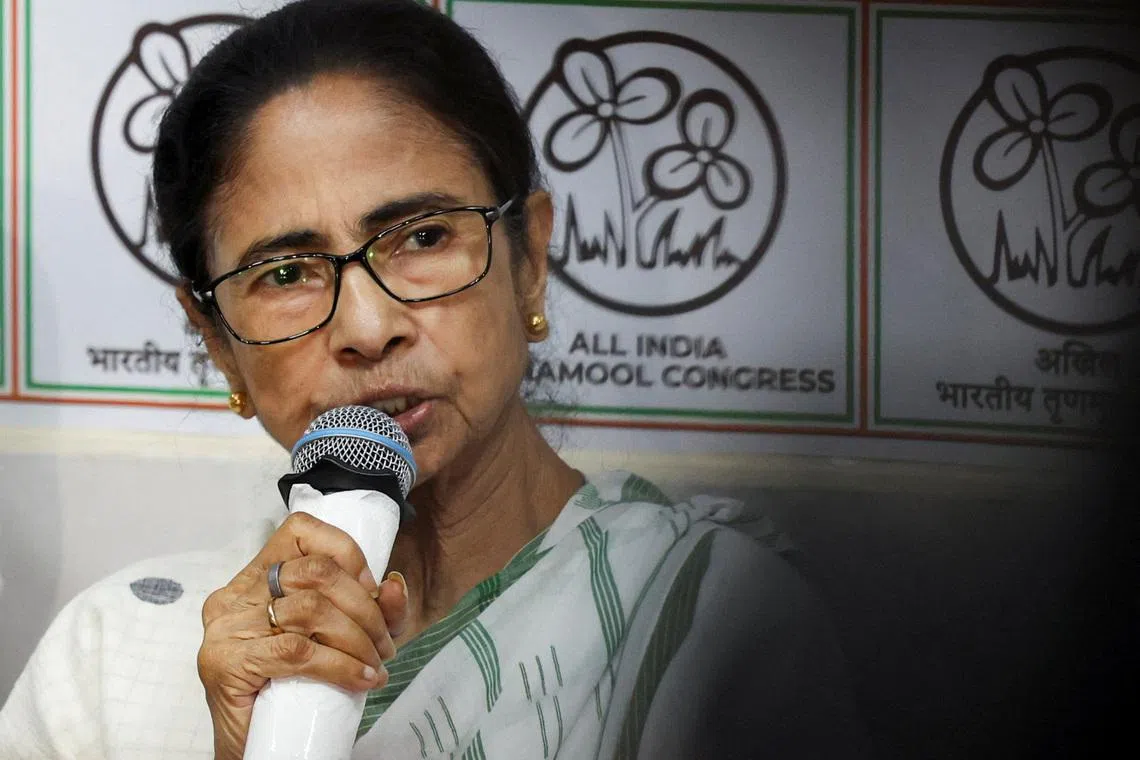 West Bengal Chief Minister Mamata Banerjee, leader of Trinamool Congress, said about 100 seats were “forcibly taken” from her party.