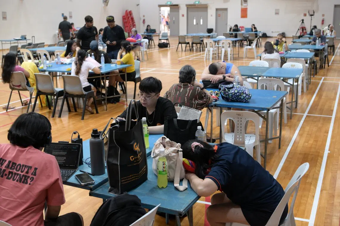 Affected residents at Senja-Cashew Community Club on Sept 26.