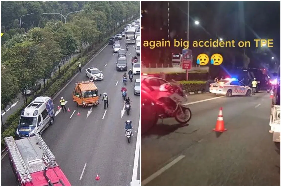 The police were alerted to the accident along TPE towards Seletar Expressway before Sengkang East Way at around 5.20pm on Friday.