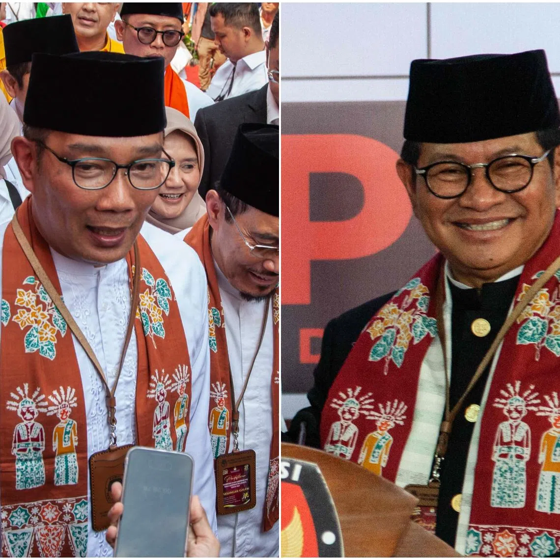 The top two most popular candidates are two-time elected leader Ridwan Kamil (left) and former minister Pramono Anung.