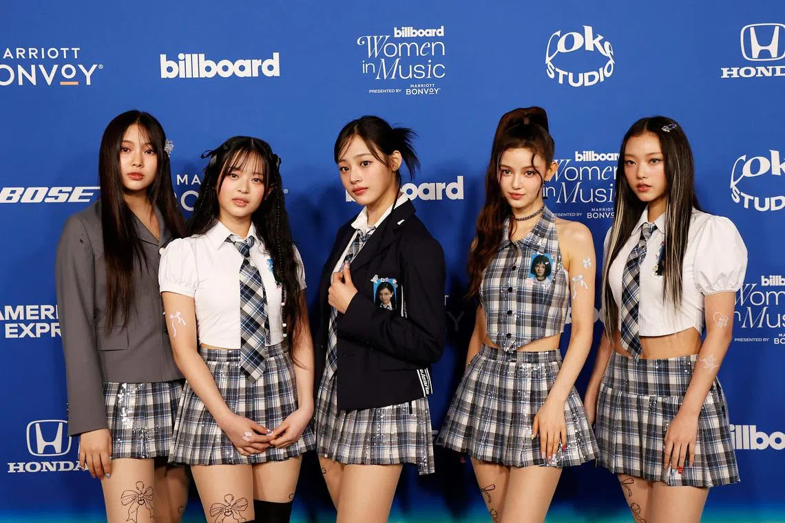 NewJeans at the 2024 Billboard Women in Music Awards at the YouTube theatre in California on March 6, 2024. 