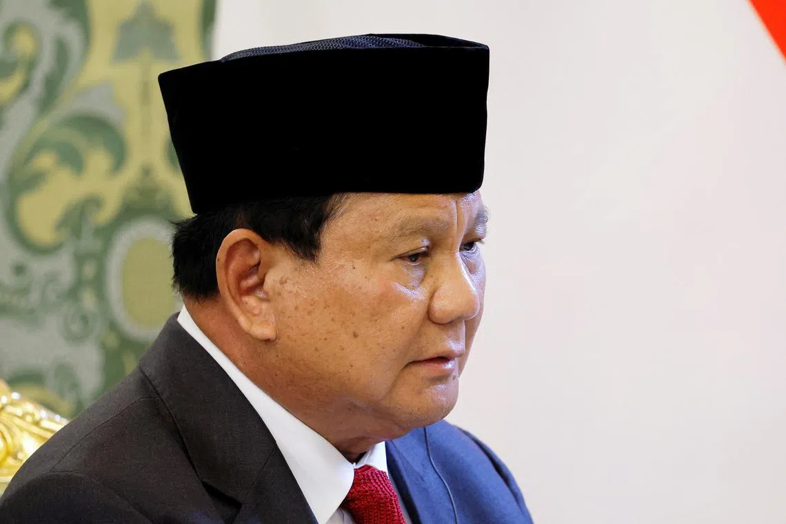 Indonesian President-elect Prabowo Subianto attends a meeting with Russian President Vladimir Putin at the Kremlin in Moscow, Russia July 31, 2024. REUTERS/Maxim Shemetov/Pool/ File Photo