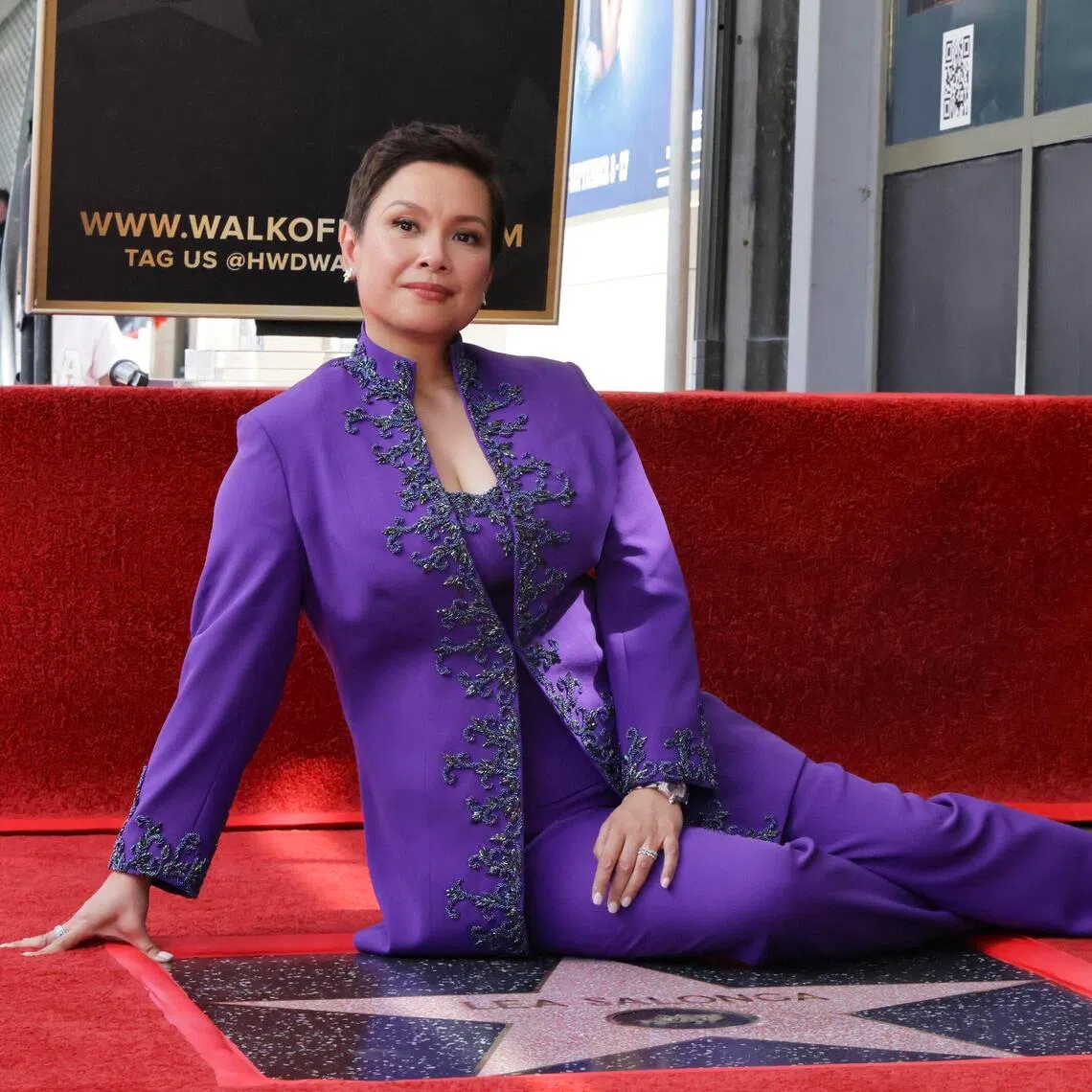 Lea Salonga was cheered by a crowd as she received the 2,855th star on the Hollywood Walk of Fame.