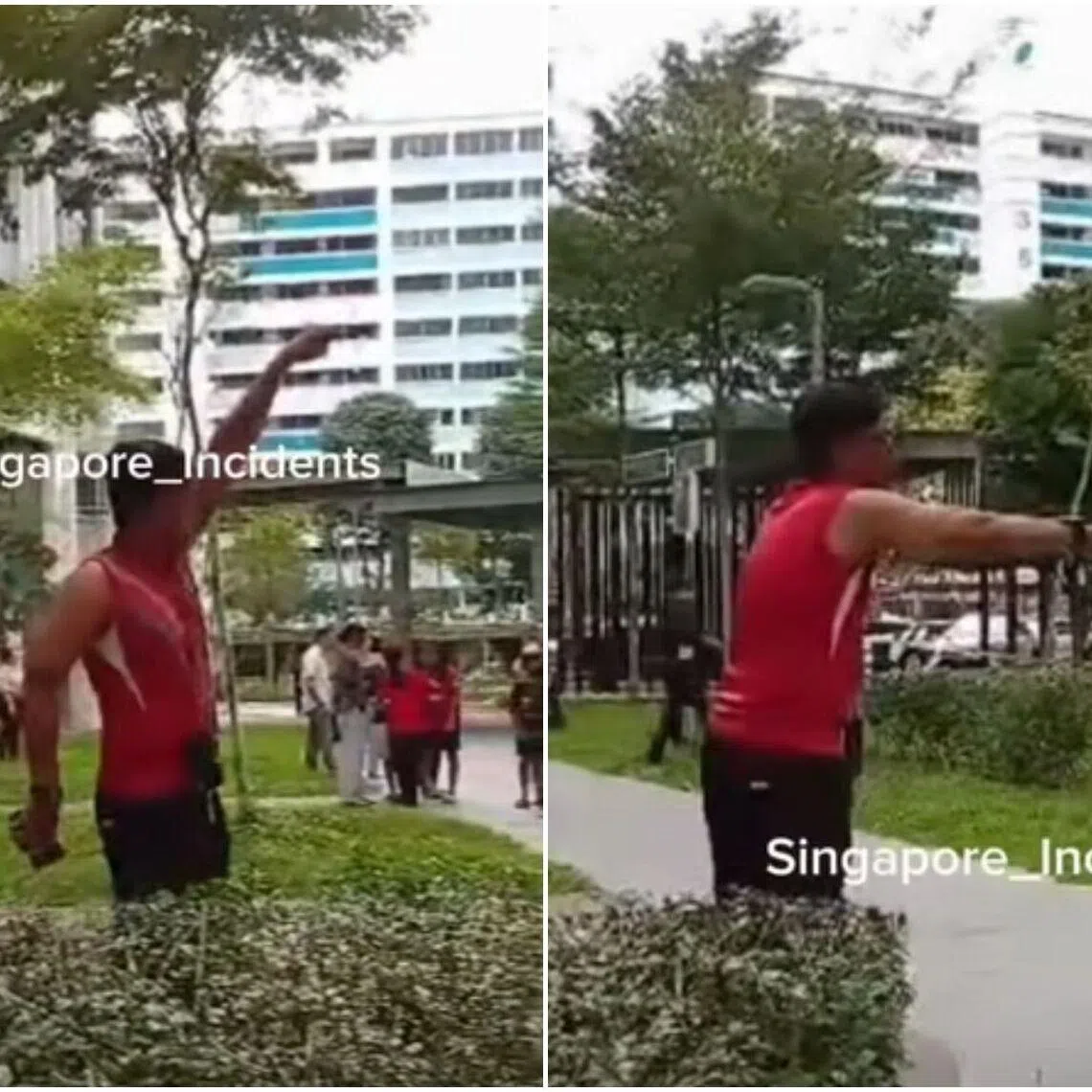 The 43-year-old was heard claiming the police could not arrest him and mockingly extended his hands for them to handcuff him.