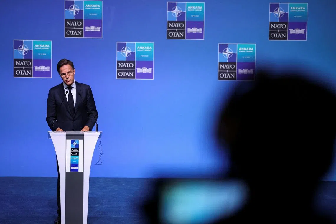 NATO Secretary General Mark Rutte speaks during a press conference ahead of a NATO leaders summit in Ankara, Turkey, July 6, 2026. REUTERS/Stoyan Nenov