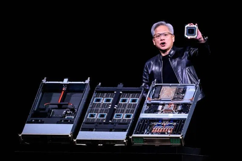 Nvidia CEO Jensen Hwang at the company's annual GTC developers conference in San Jose, California, on March 16.