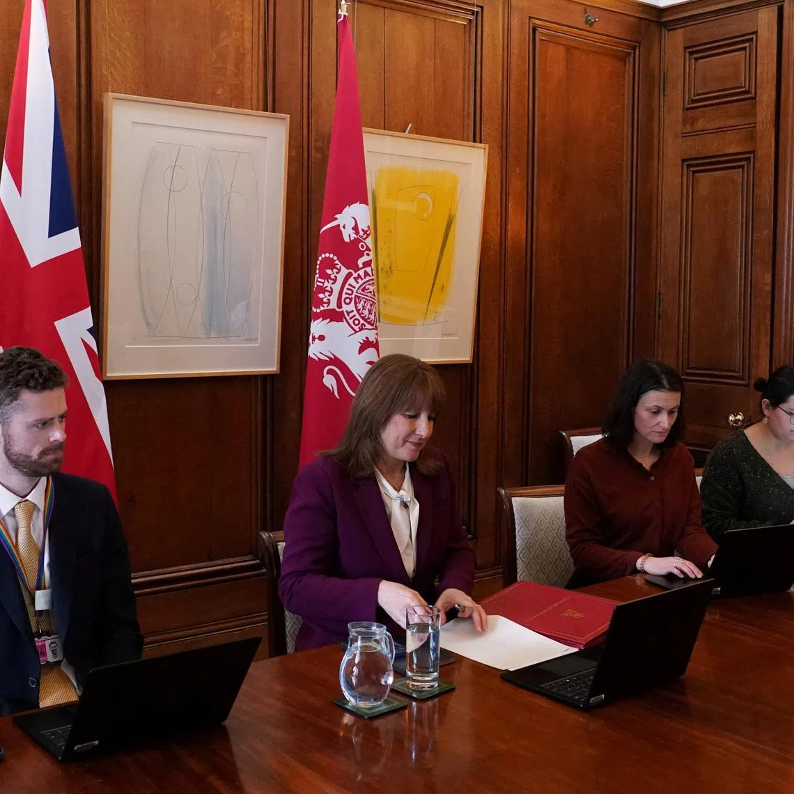 Britain's Chancellor of the Exchequer Rachel Reeves prepares to participate in a G7 Finance Ministers video call at Downing Street in London, Britain, March 9, 2026.  Alberto Pezzali/Pool via REUTERS