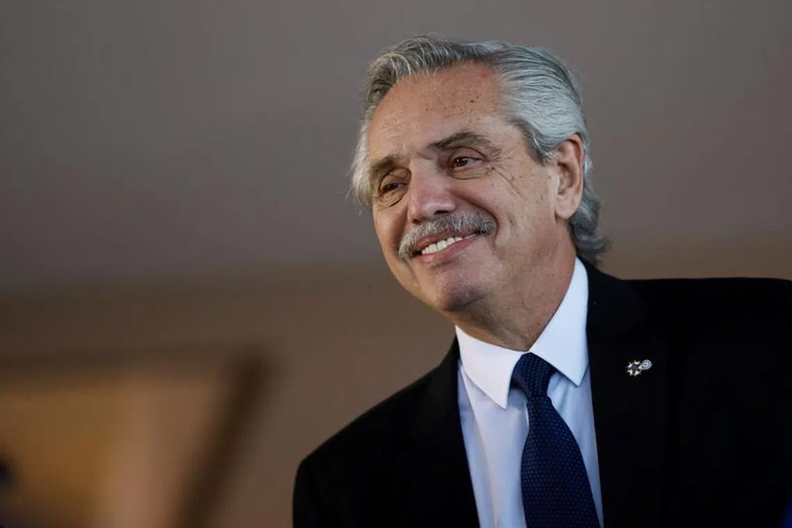 Argentina's President Alberto Fernandez speaks during a news conference at the Itamaraty Palace in Brasilia, Brazil, June 26, 2023. REUTERS/Adriano Machado/File Photo