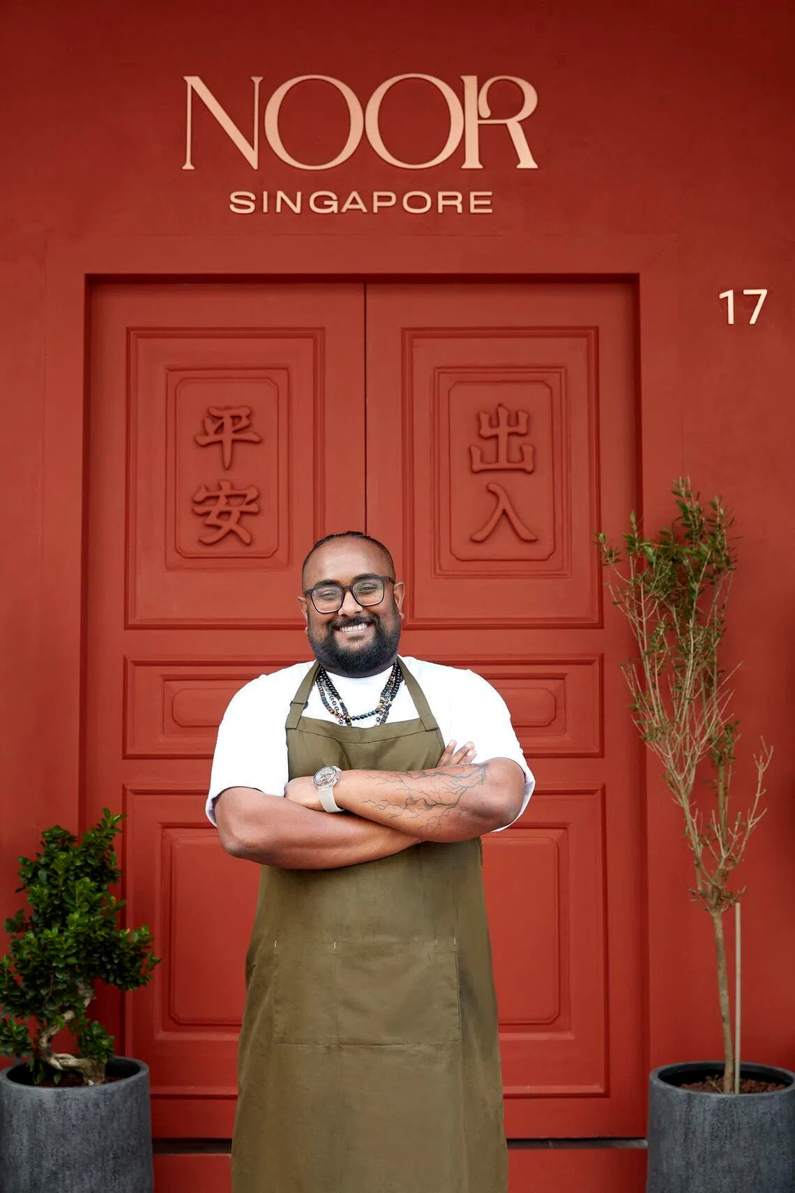 Singaporean chef and co-owner Titus Thamil says his food is rooted in Mediterranean coastal cooking, using ingredients such as olive oil, tahini and harissa.