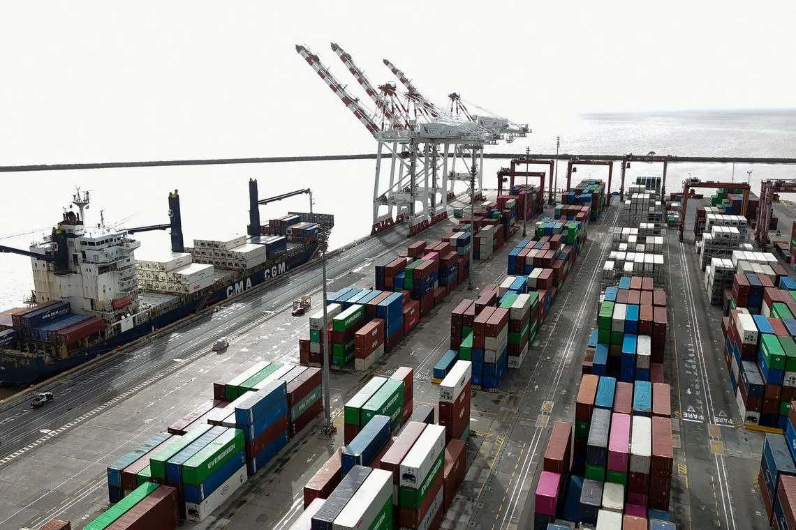 A drone view shows the port of Buenos Aires in Buenos Aires, Argentina April 10, 2025. REUTERS/Miguel Lo Bianco/File Photo