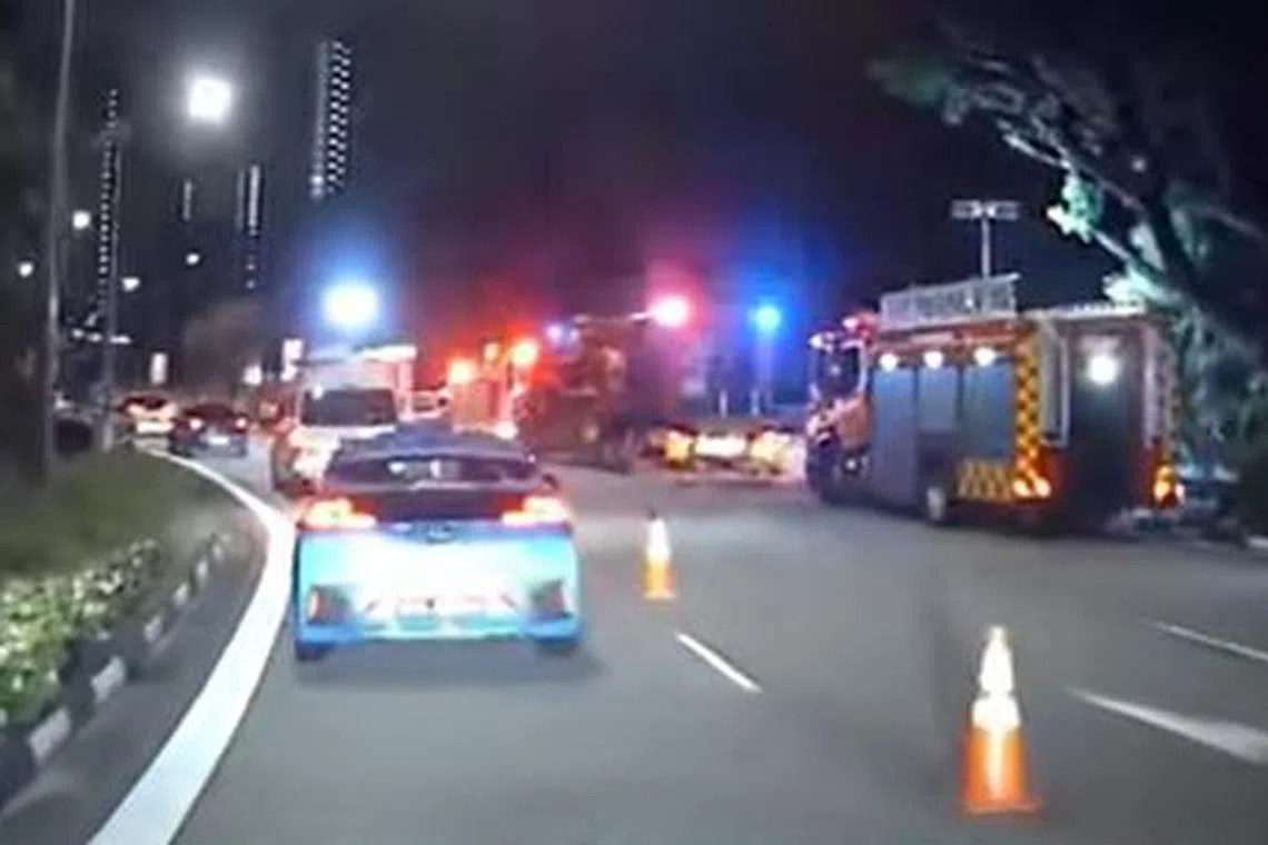 The police said they were alerted to an accident involving a car at 4.53am on Monday.