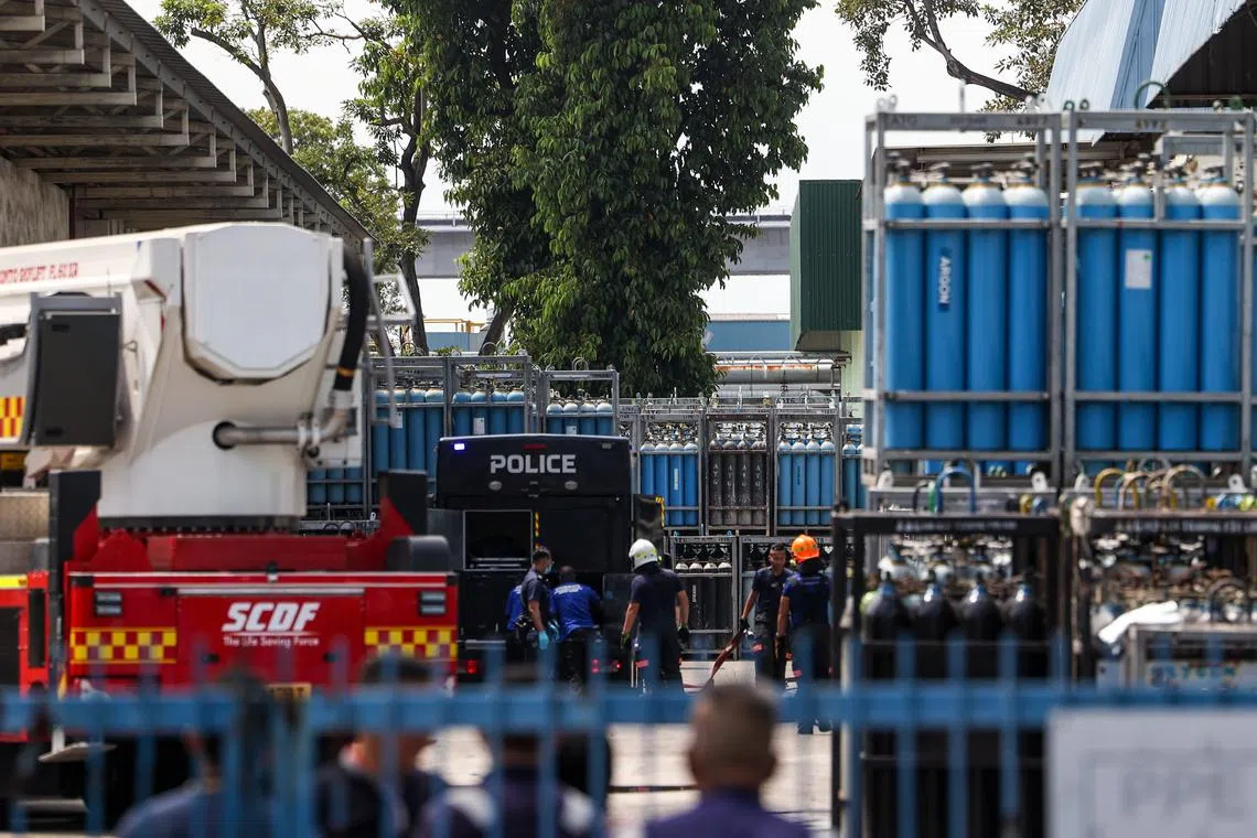 The SCDF was alerted to the fire at 21 Tuas Avenue 3 at around 9.05am on Friday and extinguished the fire using a water jet.