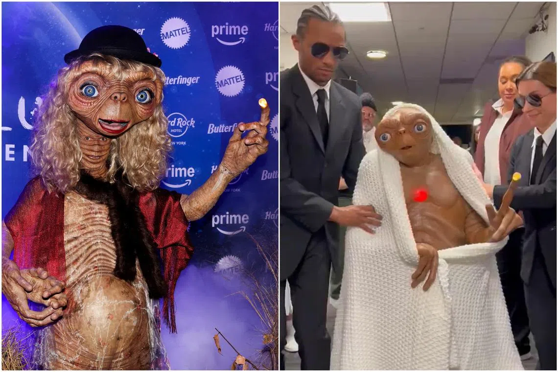 German supermodel Heidi Klum (left) and American singer-actress Janelle Monae both dressed up as movie character E.T. this year.