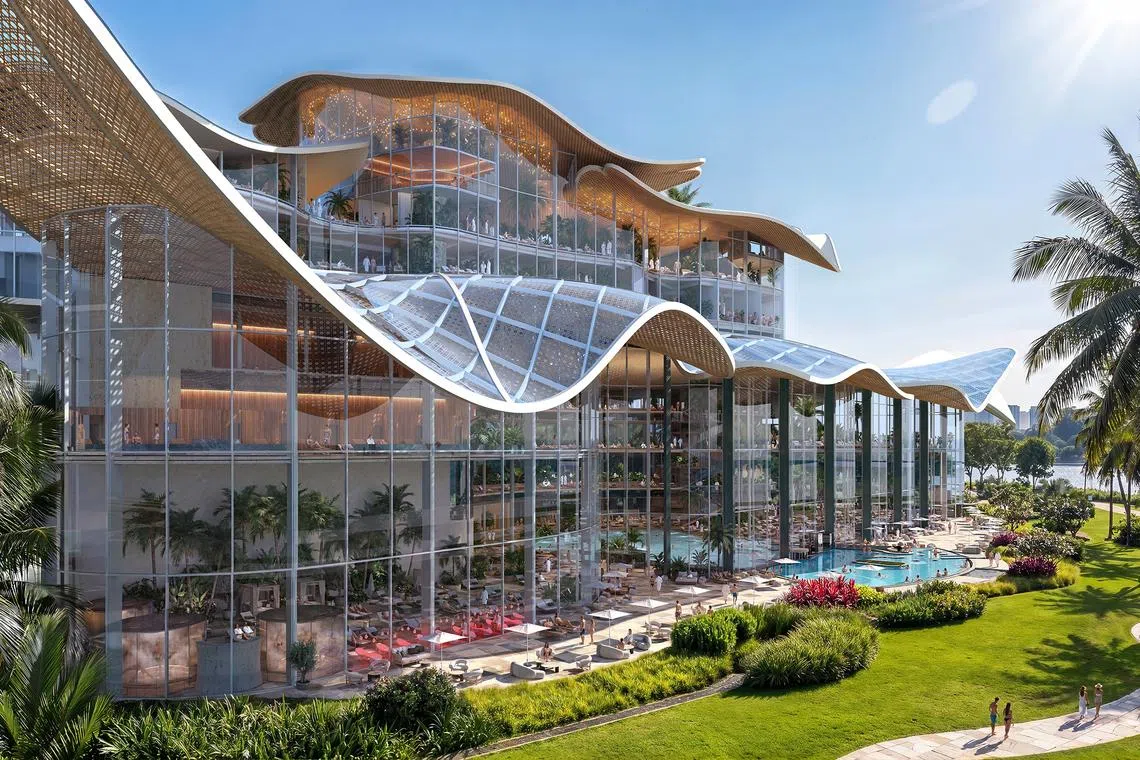 The seven-storey facility, designed by DP Architects and Therme Group’s in-house architects, will feature over 20 pools and water features and over 70 wellness treatment rooms.