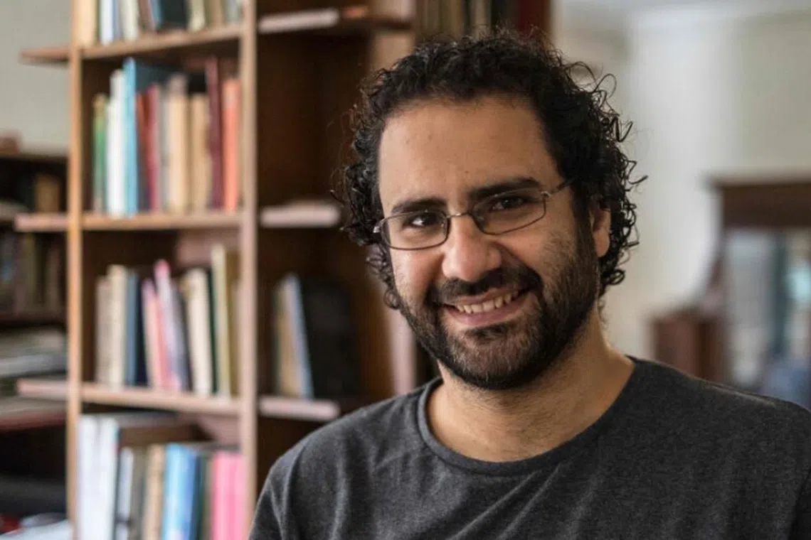 Abdel Fattah in 2019. He has been on a hunger strike for seven months.