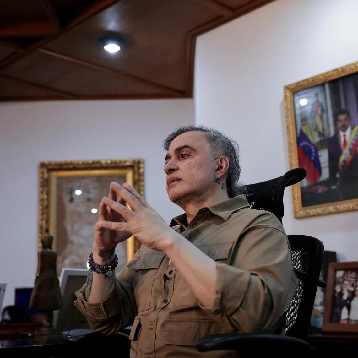 FILE PHOTO: Venezuela's Attorney General Tarek Saab speaks to Reuters during an interview, in Caracas, Venezuela, February 11, 2026. REUTERS/Gaby Oraa/ File Photo