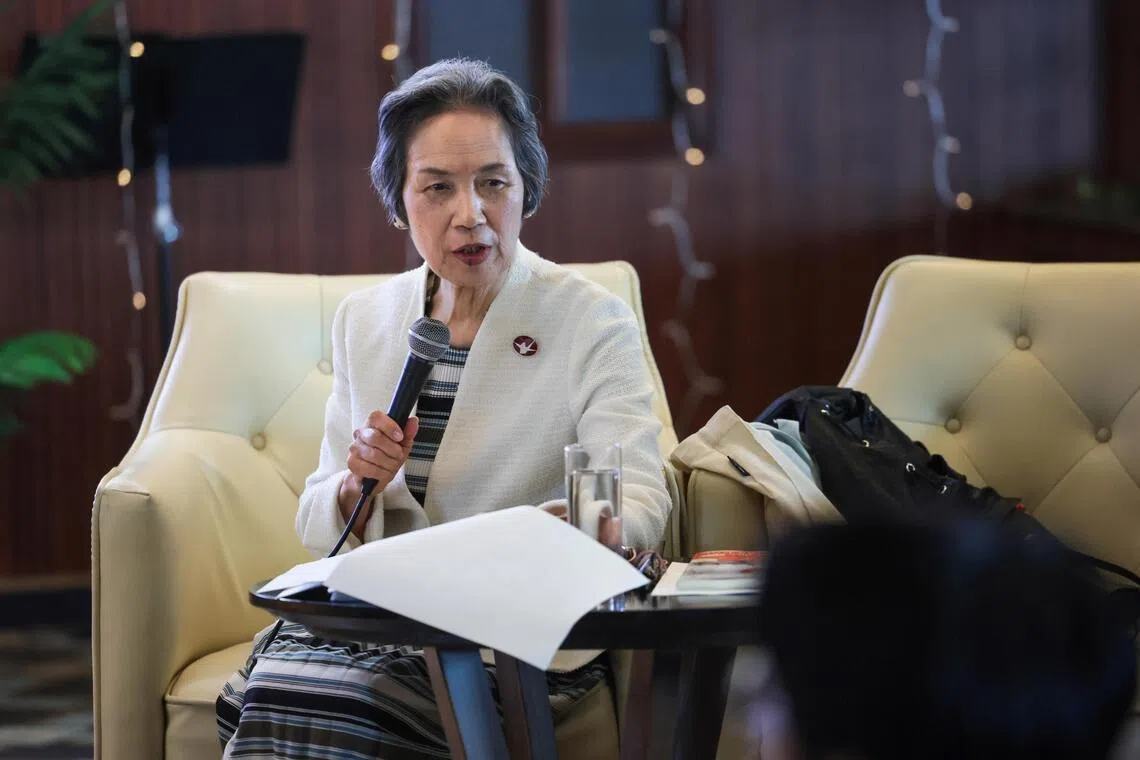 Ms Masako Wada, an atomic bomb survivor, sharing anecdotes of death and destruction during a 15-hour stop in Singapore on March 21.