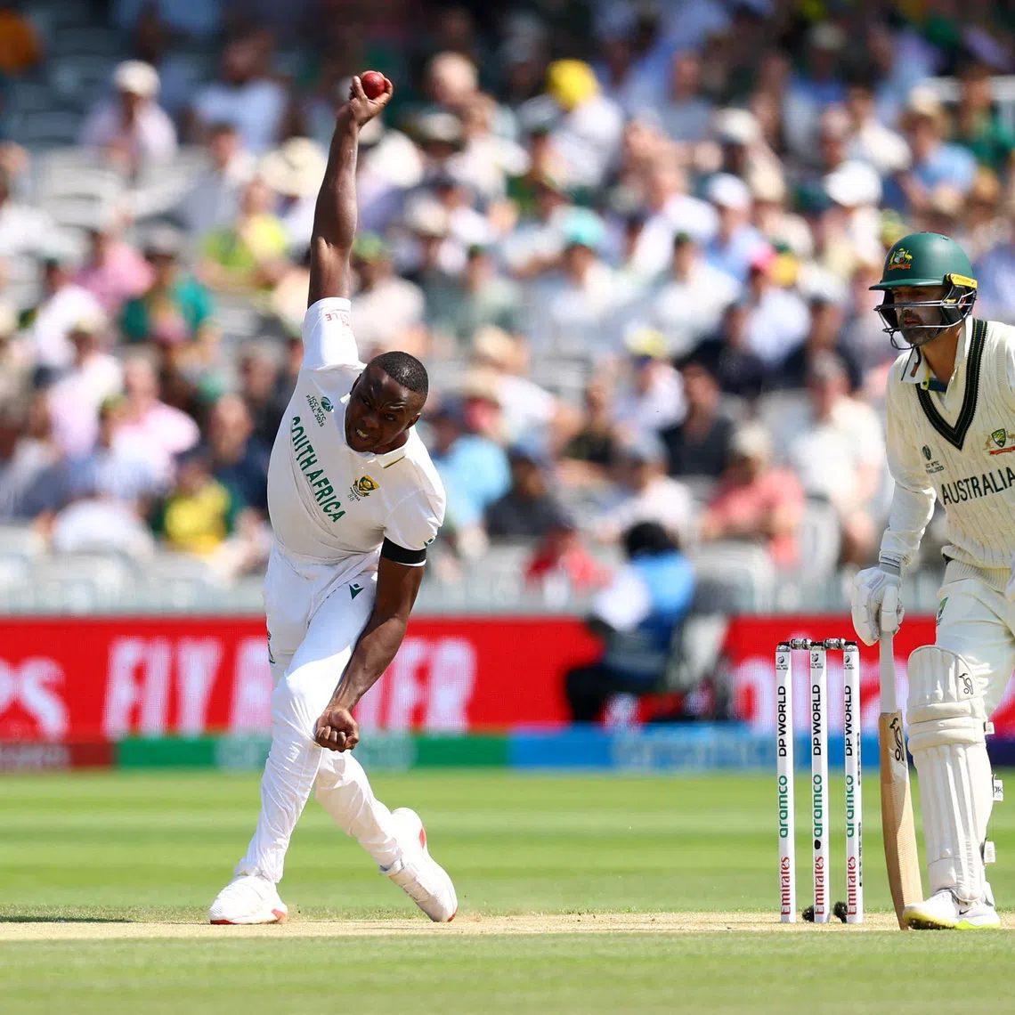 FILE PHOTO: Cricket - 2025 ICC World Test Championship Final - South Africa v Australia - Lord's Cricket Ground, London, Britain - June 13, 2025 South Africa's Kagiso Rabada in action bowling. Action Images via Reuters/Andrew Boyers/File Photo