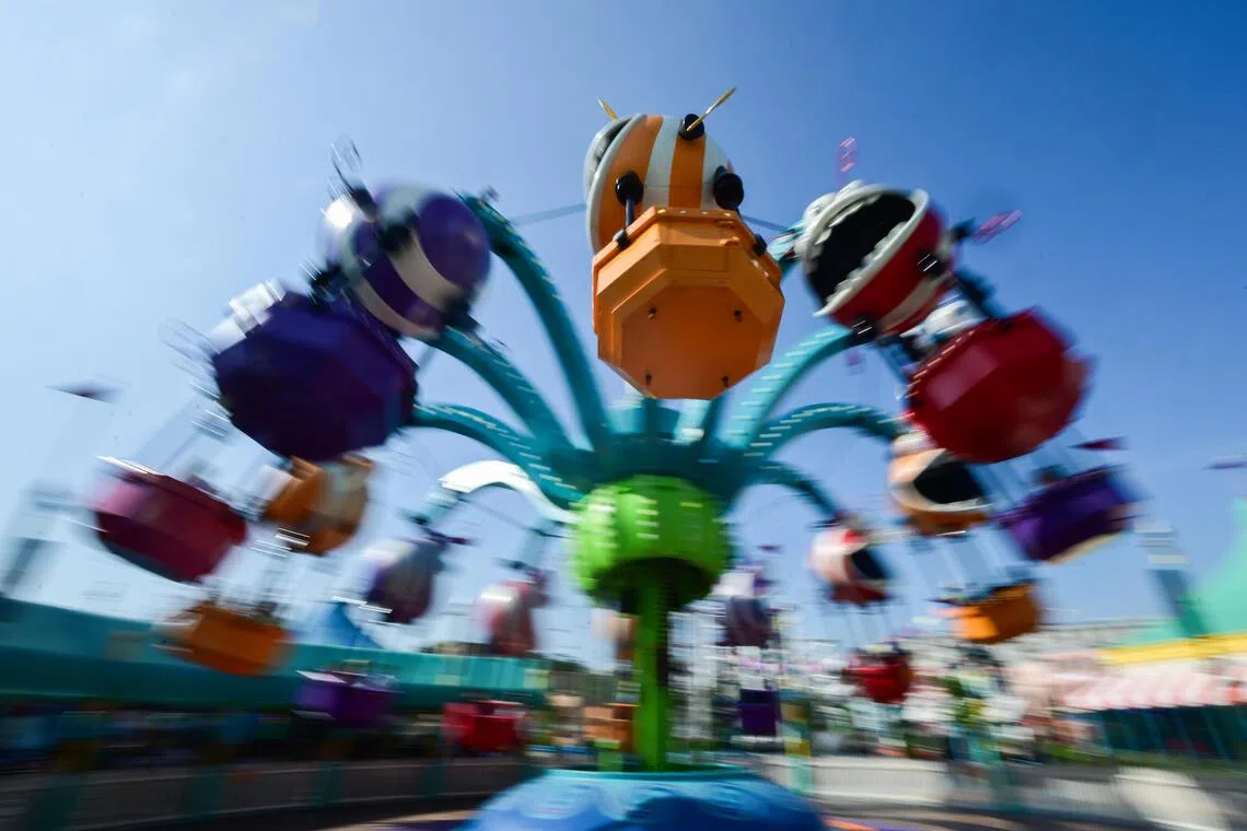 ST20250214_202590000559 edminion Azmi Athni/Eddino Abdul Hadi// The Silly Swirly ride at Minion Land, the new attraction at Universal Studios Singapore, Resorts World Sentosa, on Feb 14, 2025. ST PHOTO: AZMI ATHNI