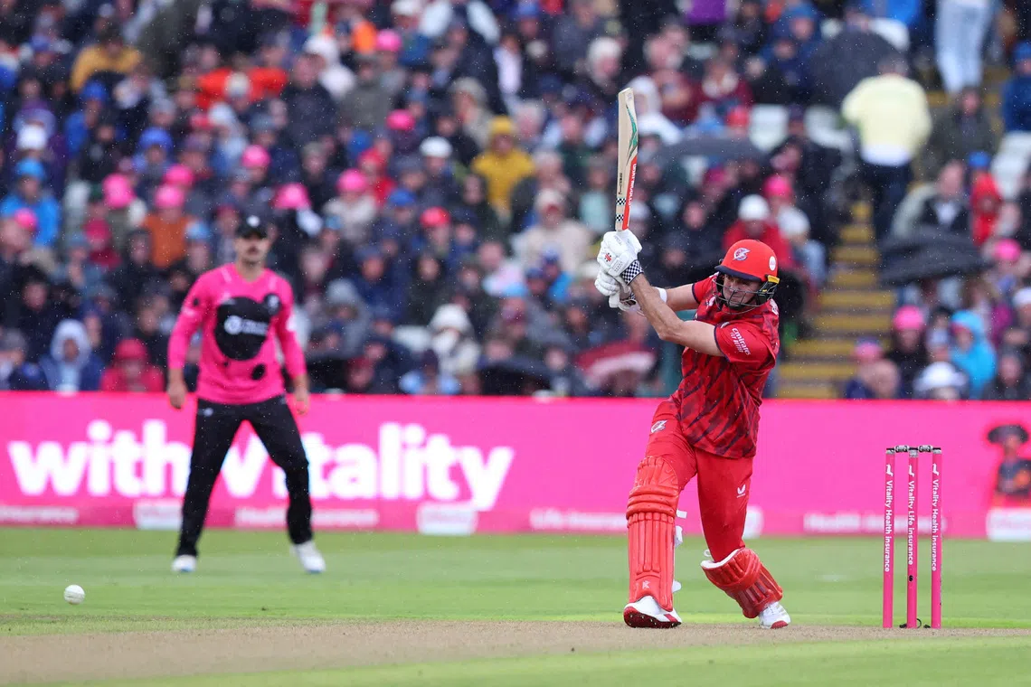 Cricket - Vitality Blast - Semi Final - Lancashire v Somerset - Edgbaston Cricket Ground, Birmingham, Britain - September 13, 2025 Lancashire's James Anderson in action Action Images via Reuters/Craig Brough
