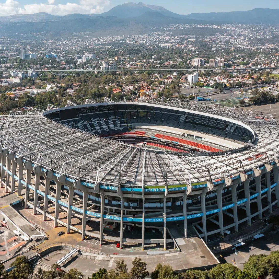 An aerial view of Mexico City's Aztec Stadium, which will host the tournament opener between Mexico and South Africa and two additional group-stage matches.