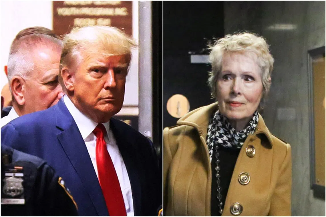 Ms E. Jean Carroll (right) says Donald Trump sexually assaulted her in a New York department store.