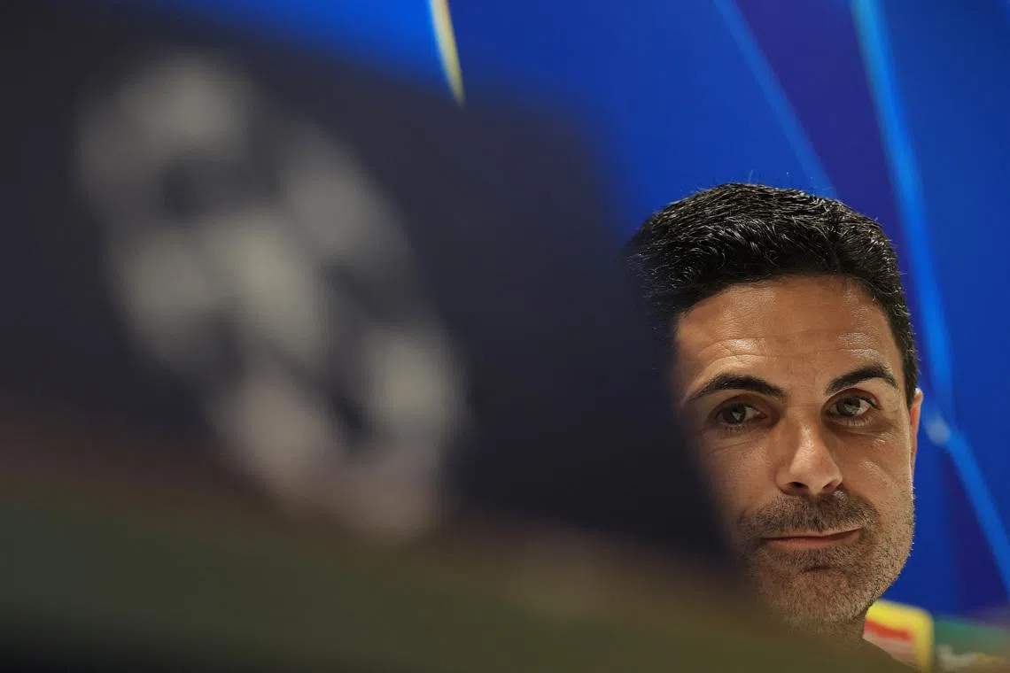Soccer Football - UEFA Champions League - Arsenal Press Conference - Emirates Stadium, London, Britain - May 4, 2026 Arsenal manager Mikel Arteta during a press conference Action Images via Reuters/Paul Childs