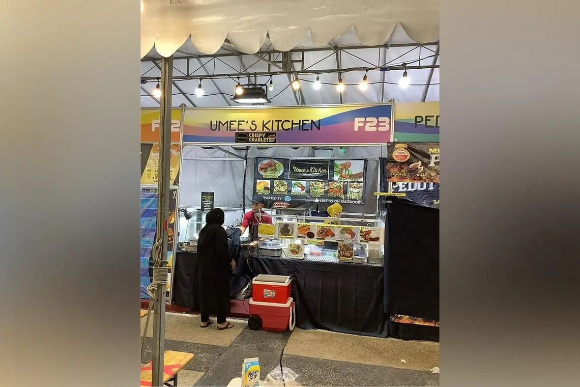 A food stall at the temporary fair at Wisma Geylang Serai was found operating without a valid licence.