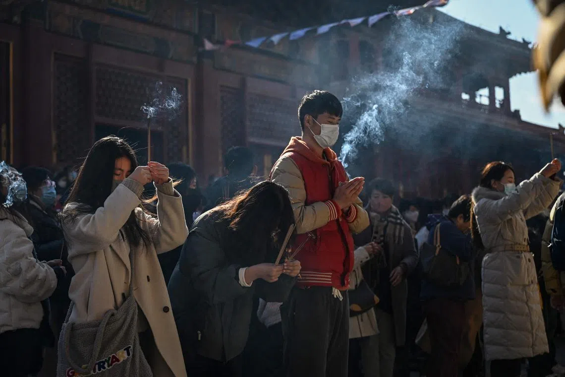 One in five young Chinese are without jobs despite being highly educated.  They have lately been asking the gods to intervene. 
