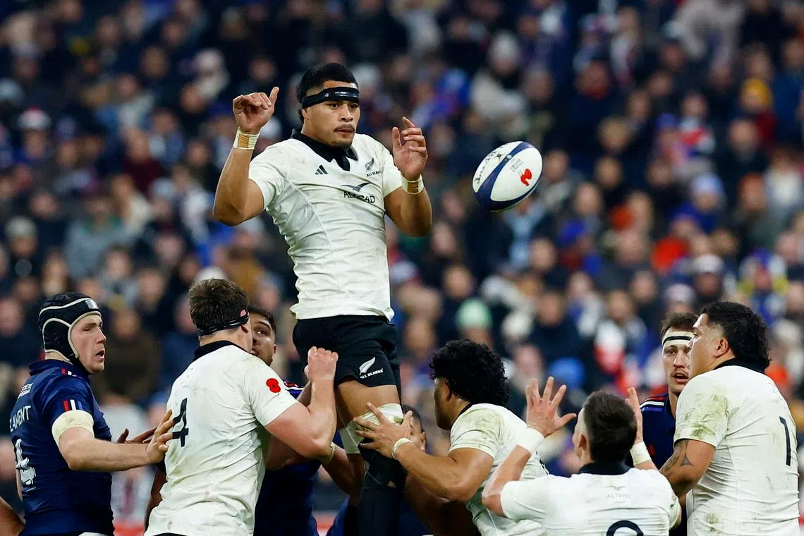 Rugby Union - Autumn Internationals - France v New Zealand - Stade de France, Saint-Denis, France - November 16, 2024 New Zealand's Tupou Vaa'i in action REUTERS/Stephanie Lecocq