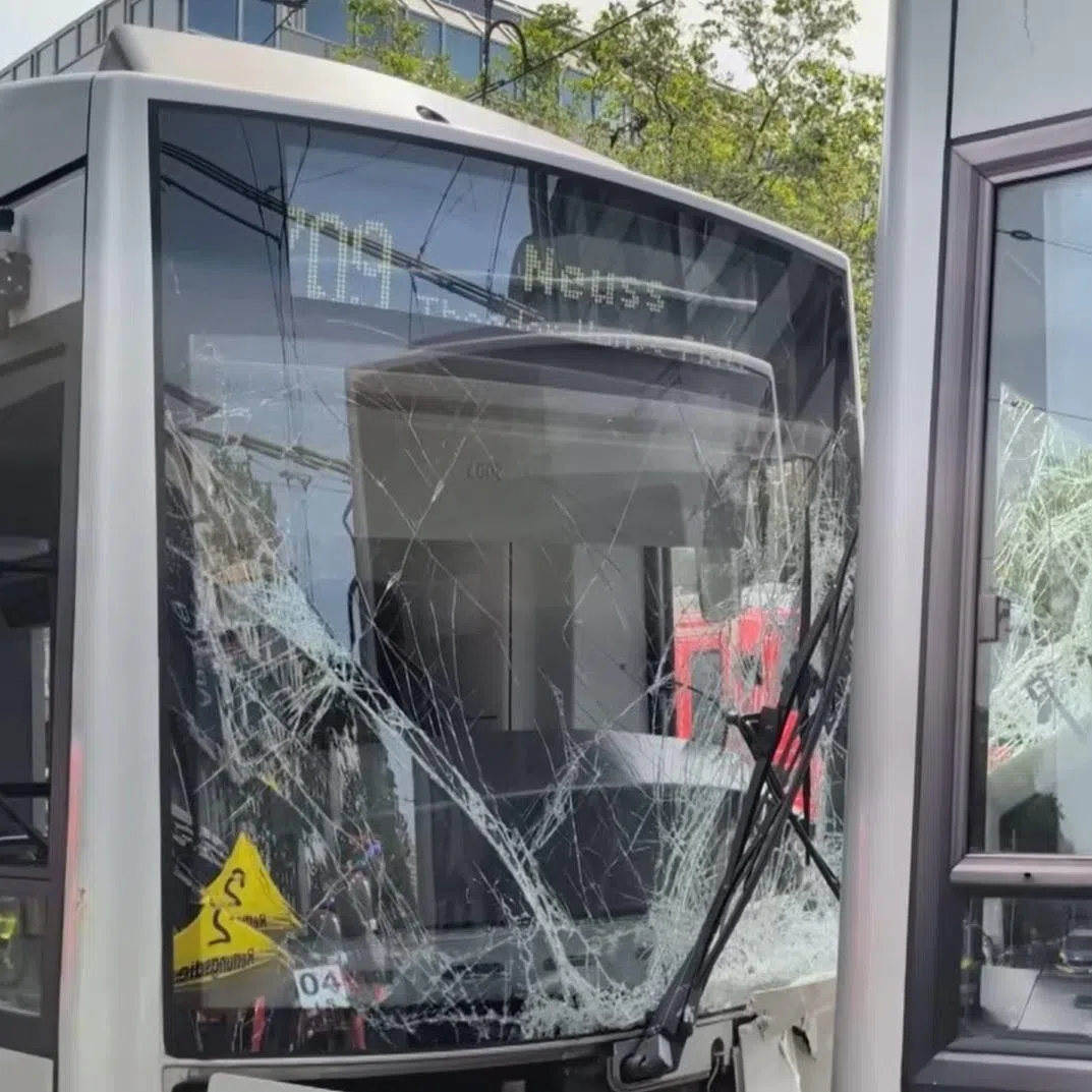 More than 50 people were injured when two trams collided in the German city of Duesseldorf on May 23.