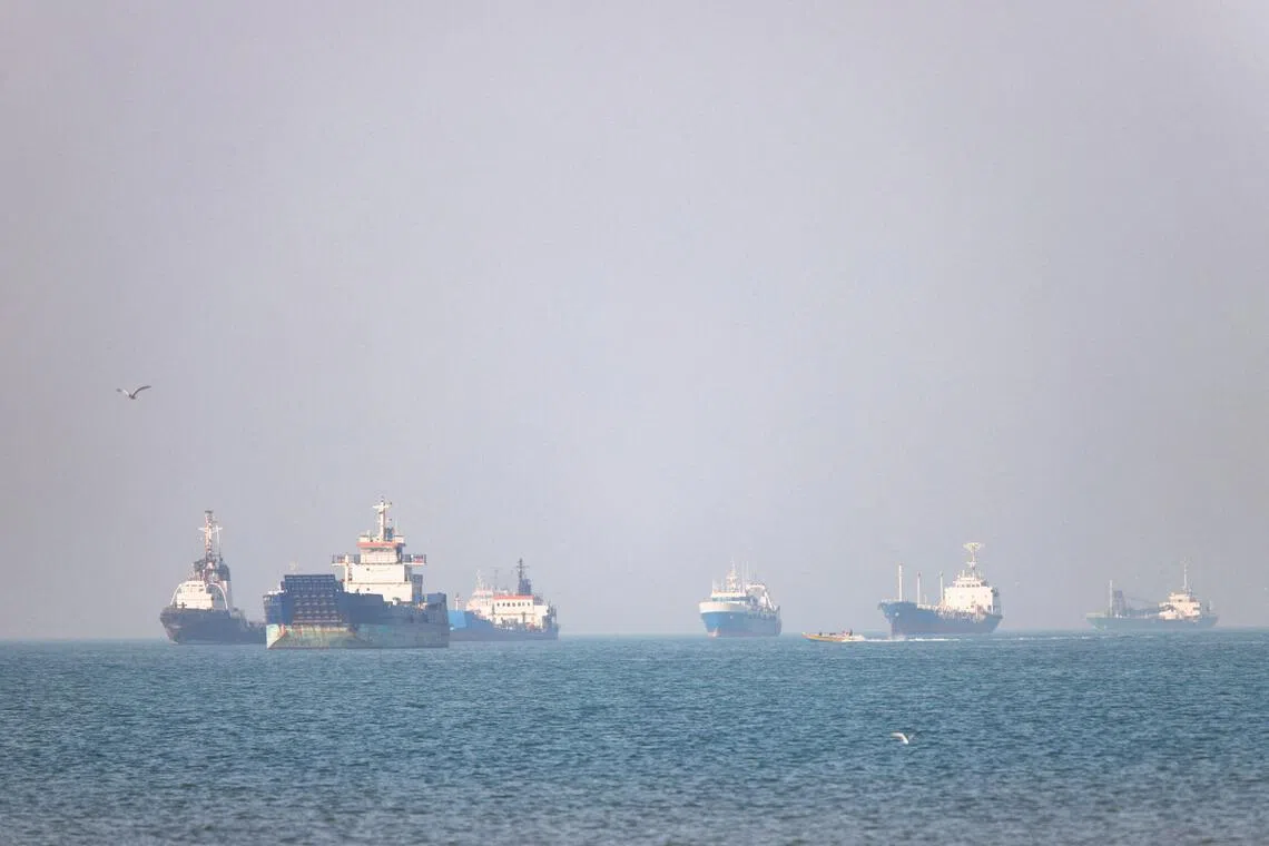 Vessels in the Strait of Hormuz near Bandar Abbas, Iran, on May 4.